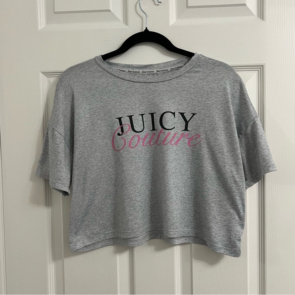 Juicy Couture (M) Super Soft Relaxed Crop Heather Gray Sleep Classic T-Shirt